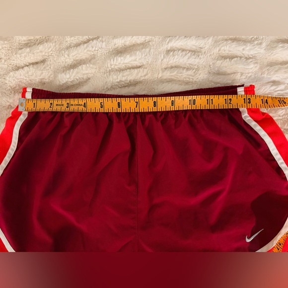 Nike Women's Red and White Athletic Shorts - Picture 3 of 5